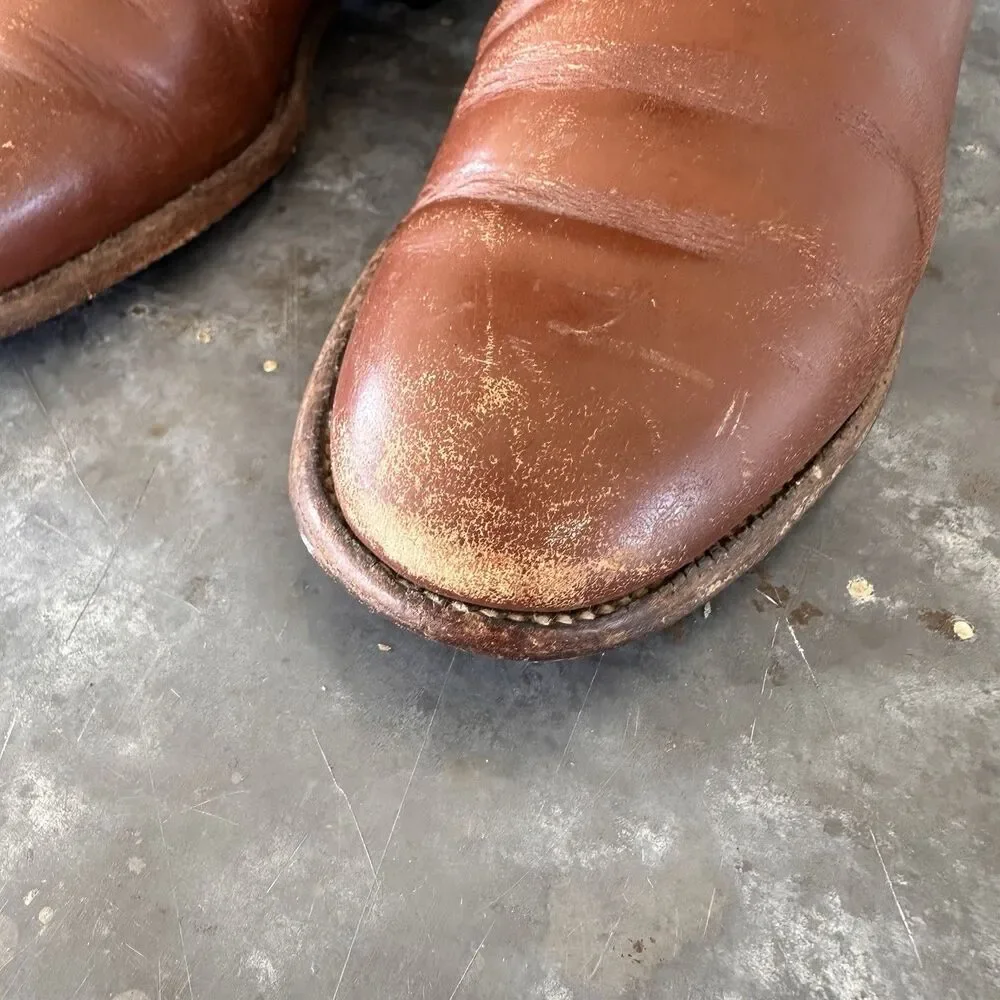 Vintage Justin Classic Brown Roper Style L3802 Cowboy Boots size 6C Womens